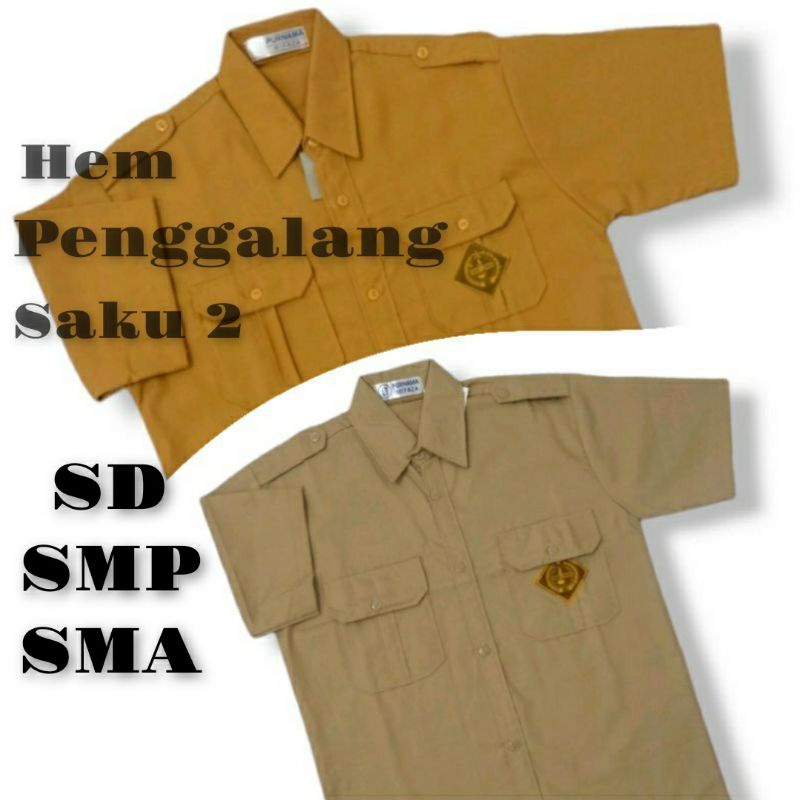 BAJU SERAGAM PRAMUKA PENGGALANG LENGAN PENDEK SD, SMP &amp; SMA