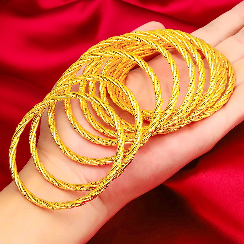 Gelang Model Twist Lapis Emas 24k Untuk Wanita