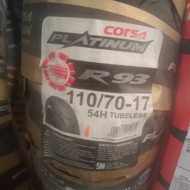 Corsa Platinum R93 uk. 110/70 - 17 . Ban dual compound