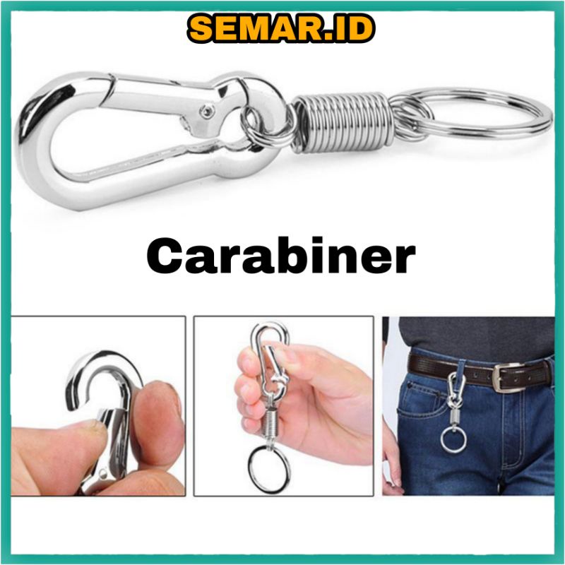 Karabiner dengan Per Stainless Steel - Gantungan Kunci