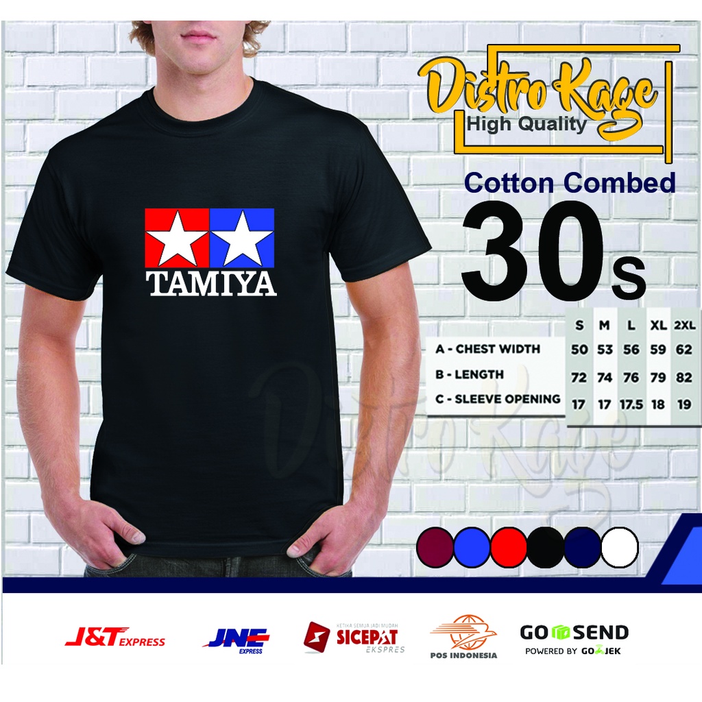 Baju Kaos Pria Tamiya Desain Simple Ukuran Dewasa Unisex Cotton Combed 30s Distro Kage
