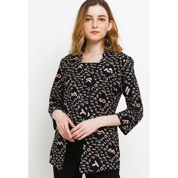 Arjuna Weda Blouse Batik Aksara Lontara - Multi Colour Termurah