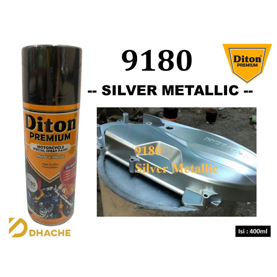 Cat Pilox Diton Premium 9180 Silver Metallic perak 400ml pilok pylox