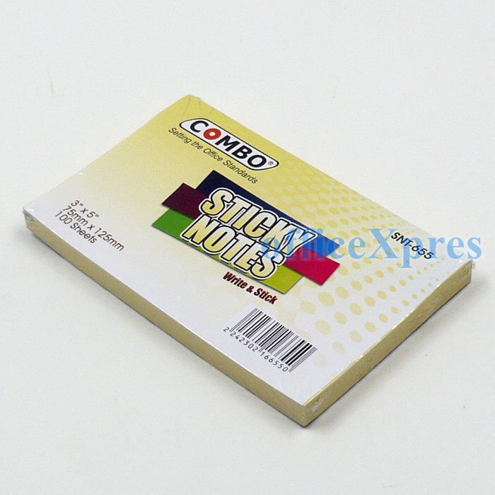 Combo Sticky Notes / Memo SNT 653 AN (Neon) (1.5 x 2”) / Memo Tempel / Post it / Index Mark-SNT-655 (3 x 5”)