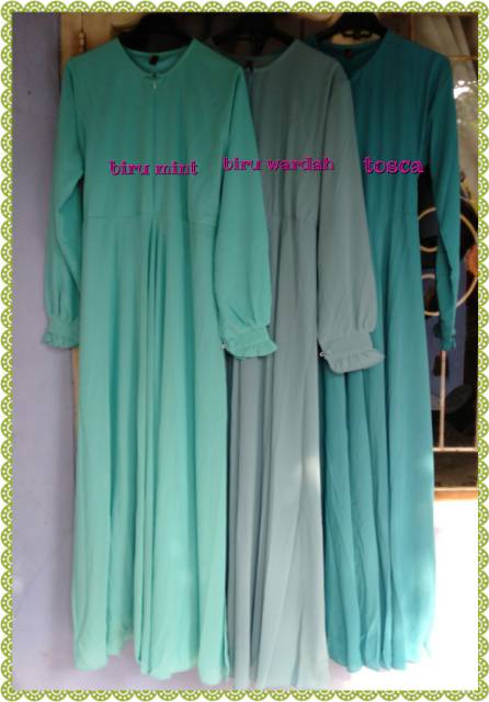 GAMIS CERUTY POLOS(HANYA GAMIS)(free Bros cantik setiap pembelian 2pcs gamis)