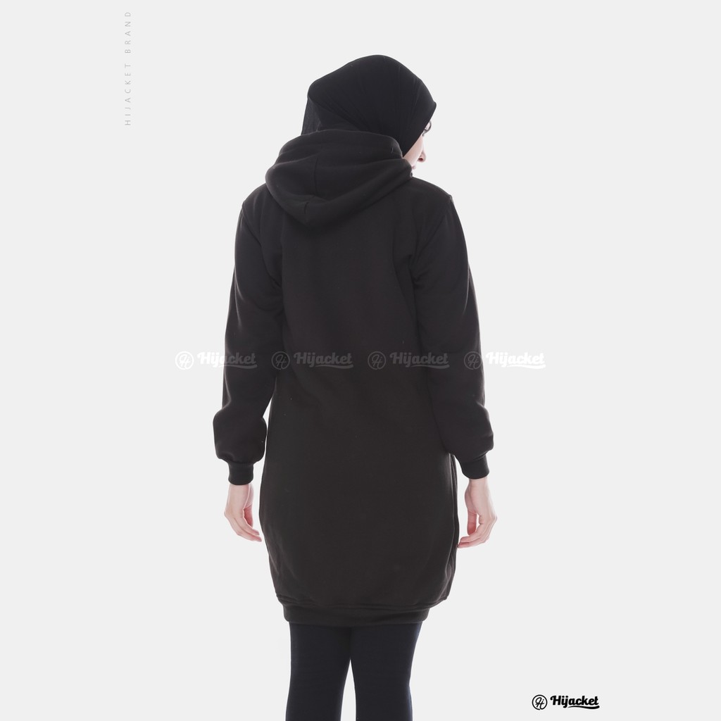 new SALE jaket wanita trend hijacket BASIC WARNA hitam list turkish BAHAN FLEECE SOFT TOUCH-2
