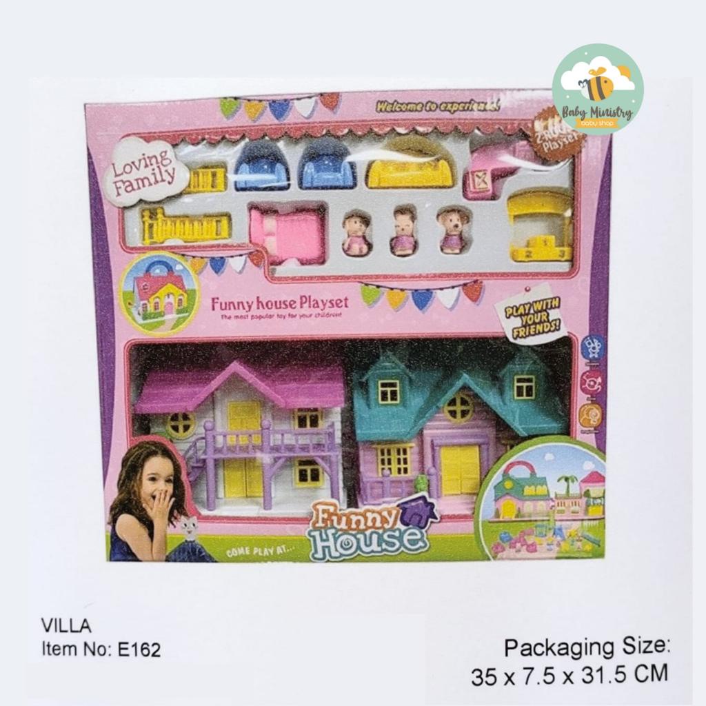 YOFI FUNNY HOUSE SET / MAINAN VILLA ANAK / MAINAN RUMAH RUMAHAN/ KADO ULANG TAHUN