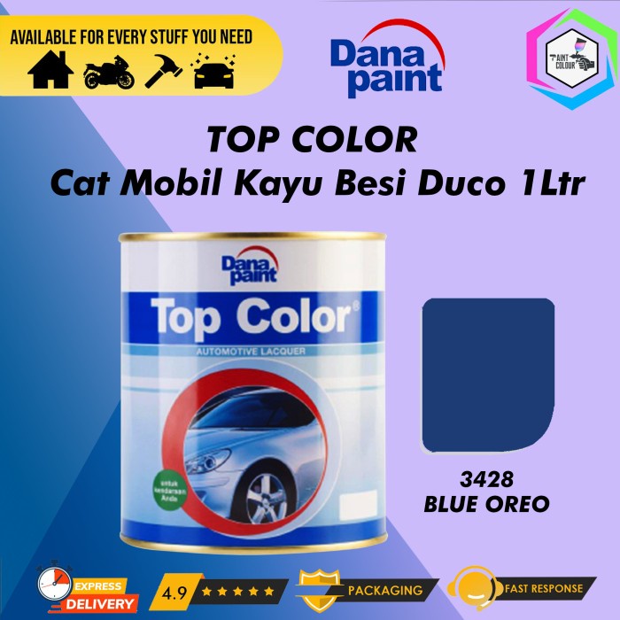 TOP COLOR 3428 Blue Oreo - Cat Mobil Kayu Besi Duco - 1L