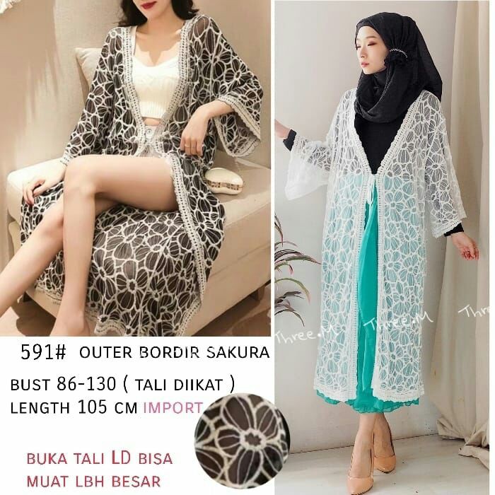 Outer outer pantai outer transparan outer best seller outer hitam kardigan putih muslim