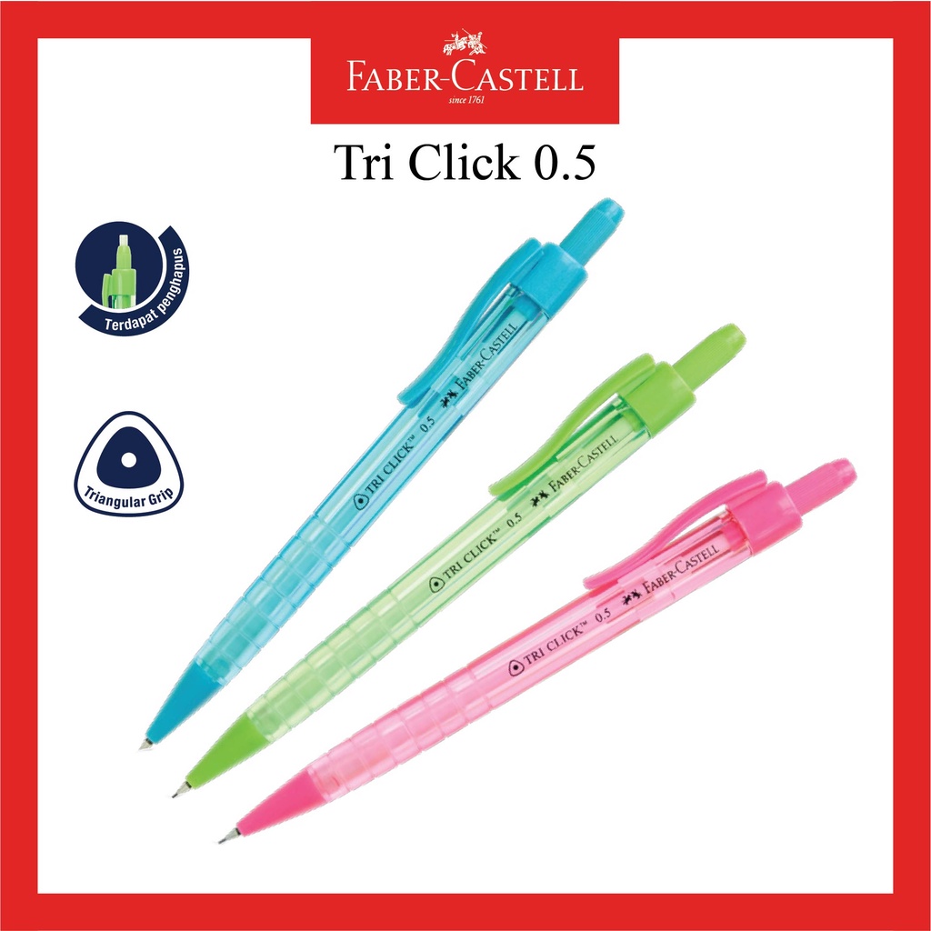 

Pensil Mekanik Faber Castell / Tri Klik Mechanical Pencil / Ukuran 0.5 MM