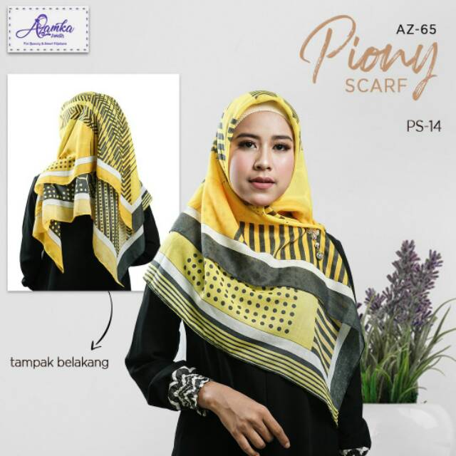 Piony scarf by azamka/scarf jilbab segiempat/hijab motif