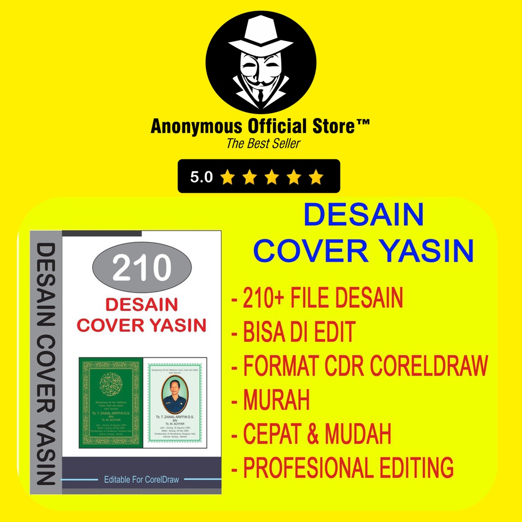 KOLEKSI 210 TEMPLATE DESAIN COVER BUKU YASIN TAHLILAN PREMIUM LIFETIME DESIGN USAHA PERCETAKAN
