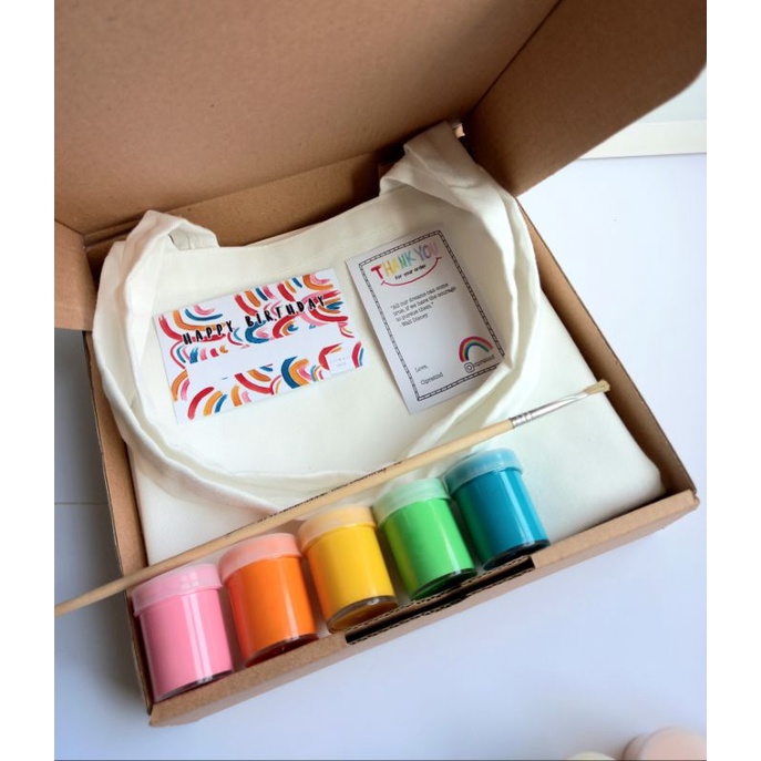 TOTE BAG PAINTING KIT PREMIUM BY CIPRATIND MELUKIS TAS KREATIFITAS ANAK HAMPERS UNIK SOUVENIR ULANG 