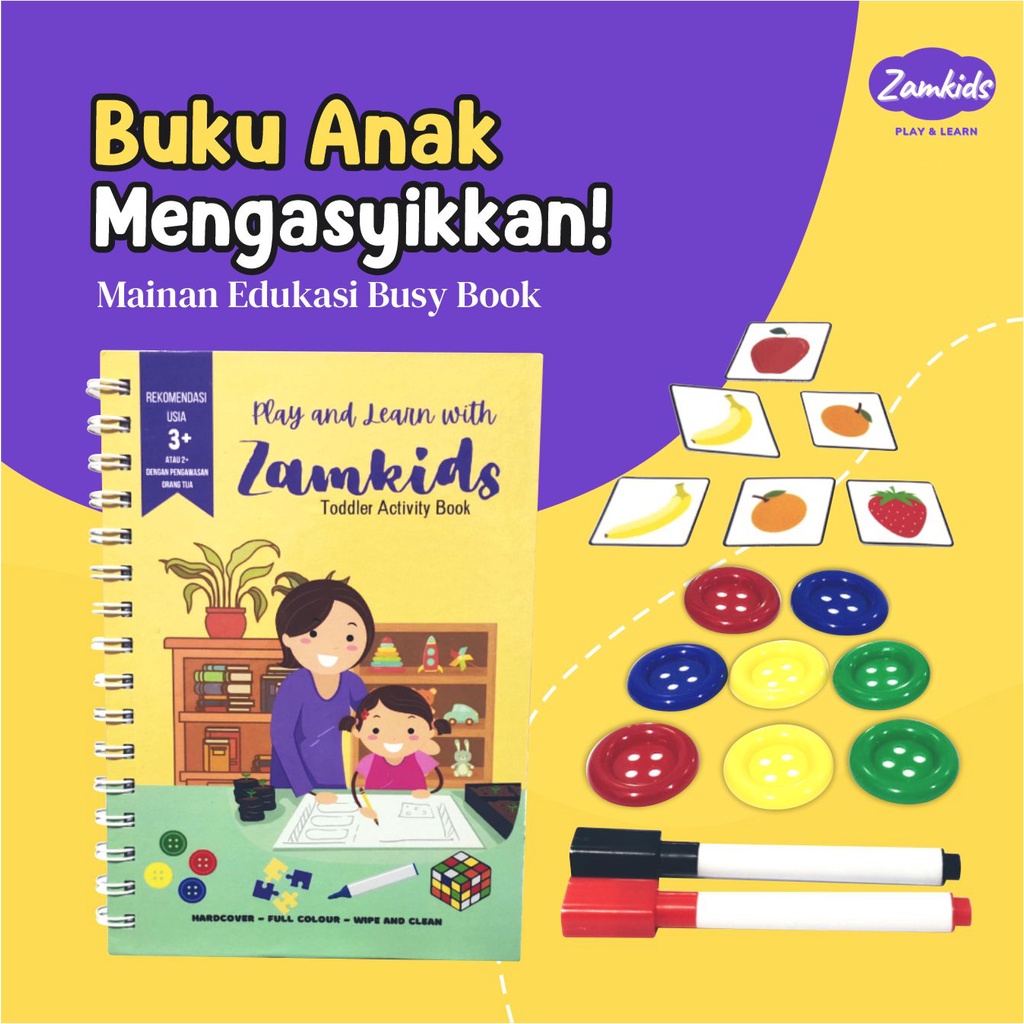 BUSY BOOK ACTIVITY BOOK BUSYBOOK MAINAN MONTESSORI MONTESORI EDUKASI ANAK BALITA WIPE AND CLEAN