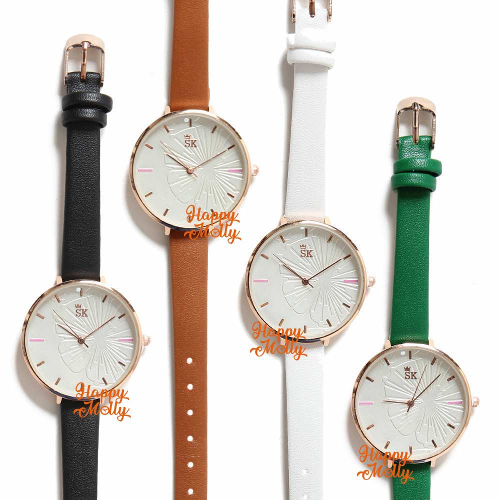 SK Teratai 3D Jam Tangan Water Resistant Wanita Fashion Strap Leather ( Group ) SK_ 815