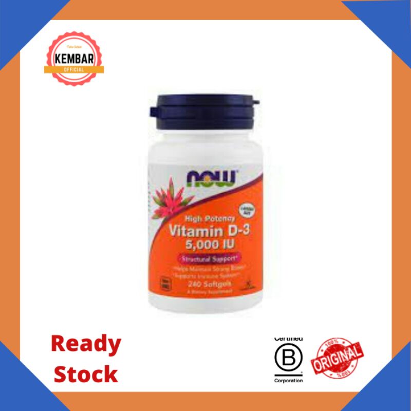 NOW Vit D3 5000 IU ,240 Softgel ( ORIGINAL )