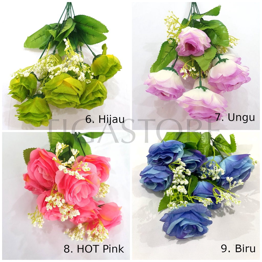 Bunga Palsu Rose Belanda Holland Jepang K7 Artificial Impor Image 2