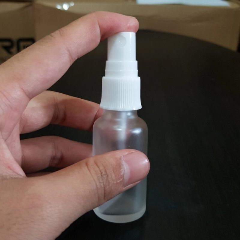 botol spray 20ml kaca frosted bening / botol kaca frosted 20ml