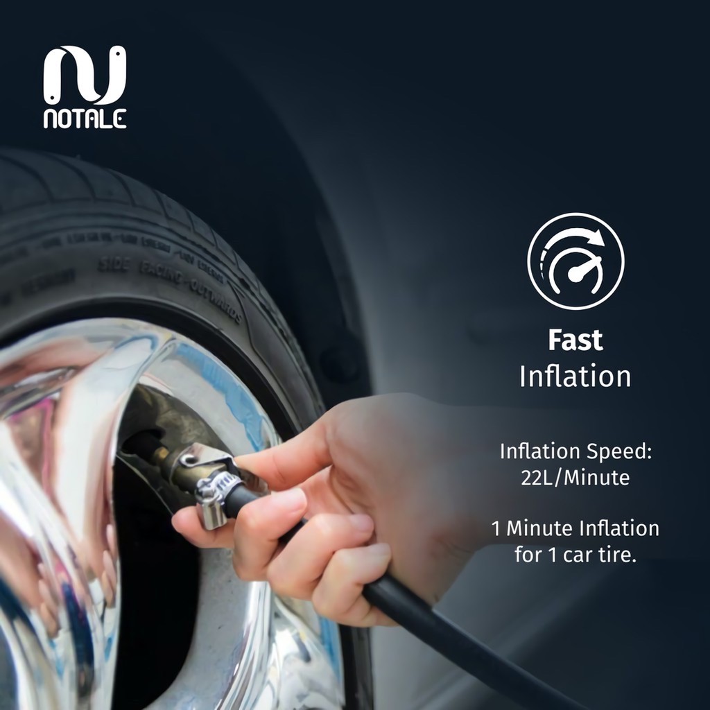 NOTALE Air Pump Inflator Electric NTL-CP299 Pompa Angin Ban Mobil Sepeda Elektrik  Original