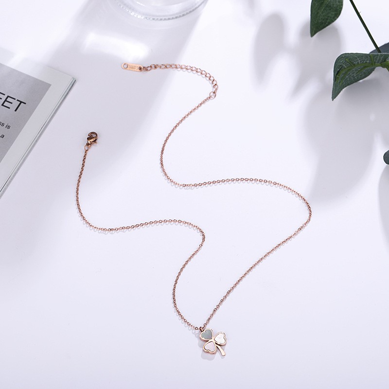 [New] Kalung clover titanium mini korea hadiah wanita cewek 316L anti karat KK159