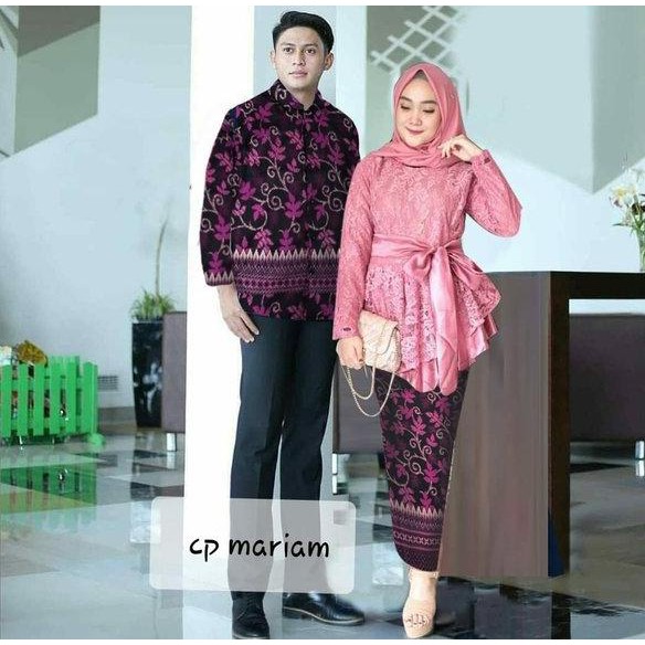 ready empat warna baju couple cople kapel samaan pasangan kemeja batik kebaya rok