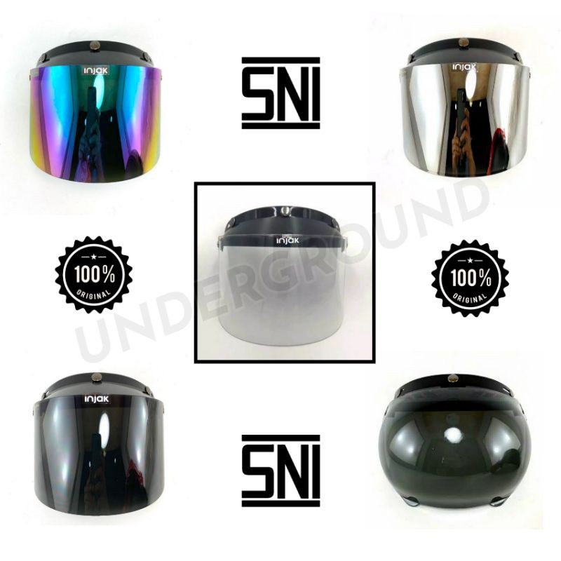 Jual Kaca Helm Injak Bogo Datar Dan Cembung Silver Smoke Pelangi Bening