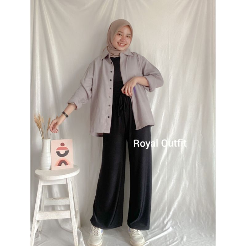 Kemeja Wanita Kimi Import Bahan Moscrepe Import Lembut dan Stretch Termurah Premium By Royaloutfit-2