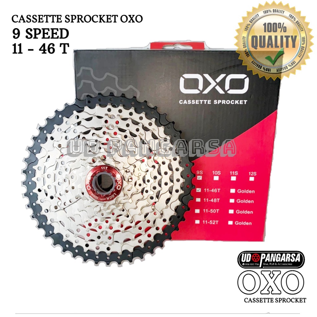 SPROCKET CASSETTE OXO 8  9 10 SPEED 11 - 36 42 46 50 T SEPEDA LIPAT GUNUNG MTB