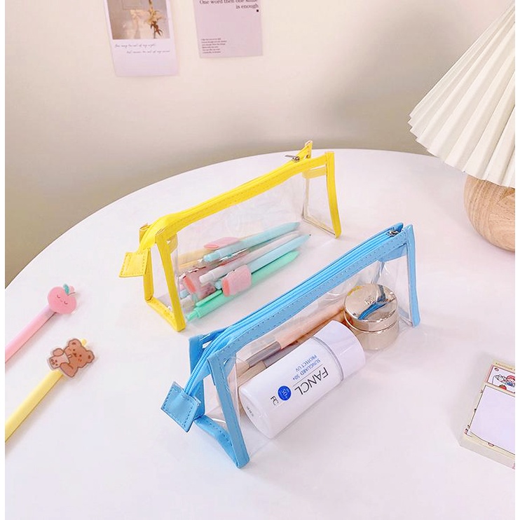 [MIDORI] Transparant &amp; Simple Pencil Case Pencil Pouch Tempat Pensil Bening Aesthetic - F0118