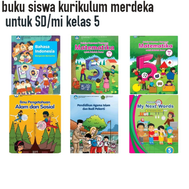 Harga satuan buku siswa Kemendikbud kurikulum merdeka untuk SD kelas 5