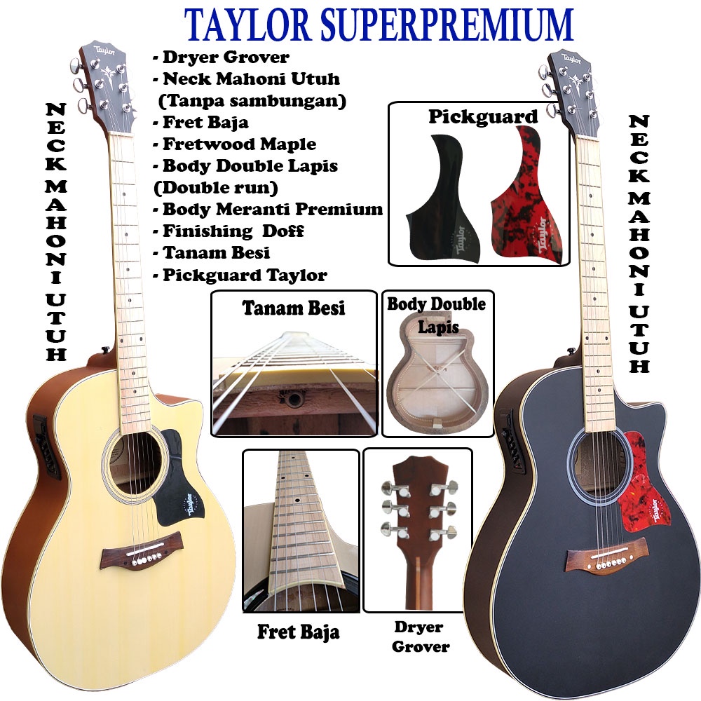 Gitar Merk MYMusic Model Taylor Akustik Elektrik