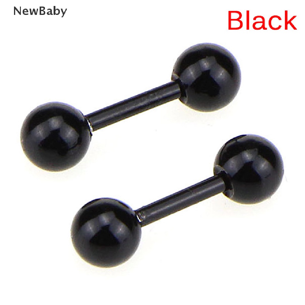 Anting Tindik Tulang Rawan Telinga Desain Barbell Bahan Stainless Steel Untuk Bayi