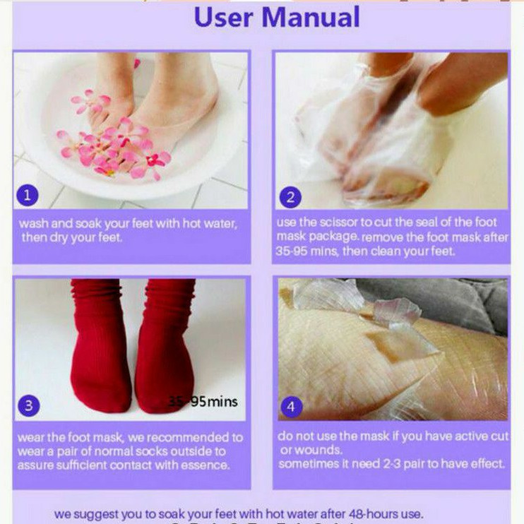 1 pasang Efero foot mask masker kaki foot peeling foot exfloating efero exfloating foot mask