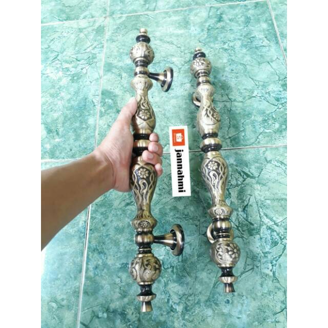 Promo handle pintu full kuningan tebal solid