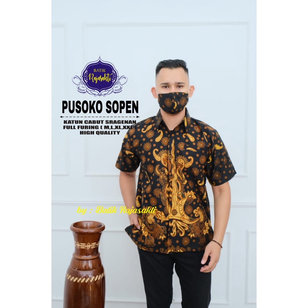 PUSOKO SOGAN RAJASAKTI KEMEJA BATIK PRIA SOLO LENGAN PENDEK LAPIS FURING PREMIUM CENDRAWASIH SOGAN SURYANA LUCAS AJIBHANU GURDHO PARI BLUE GANDEWA BLUEE NAKULA PEKSI WIYASA BIRU GURDHO KAMANDANU PARANG SKAR BLUE PARANG SKAR KURFA SOGAN HARJA NAVY NOGO