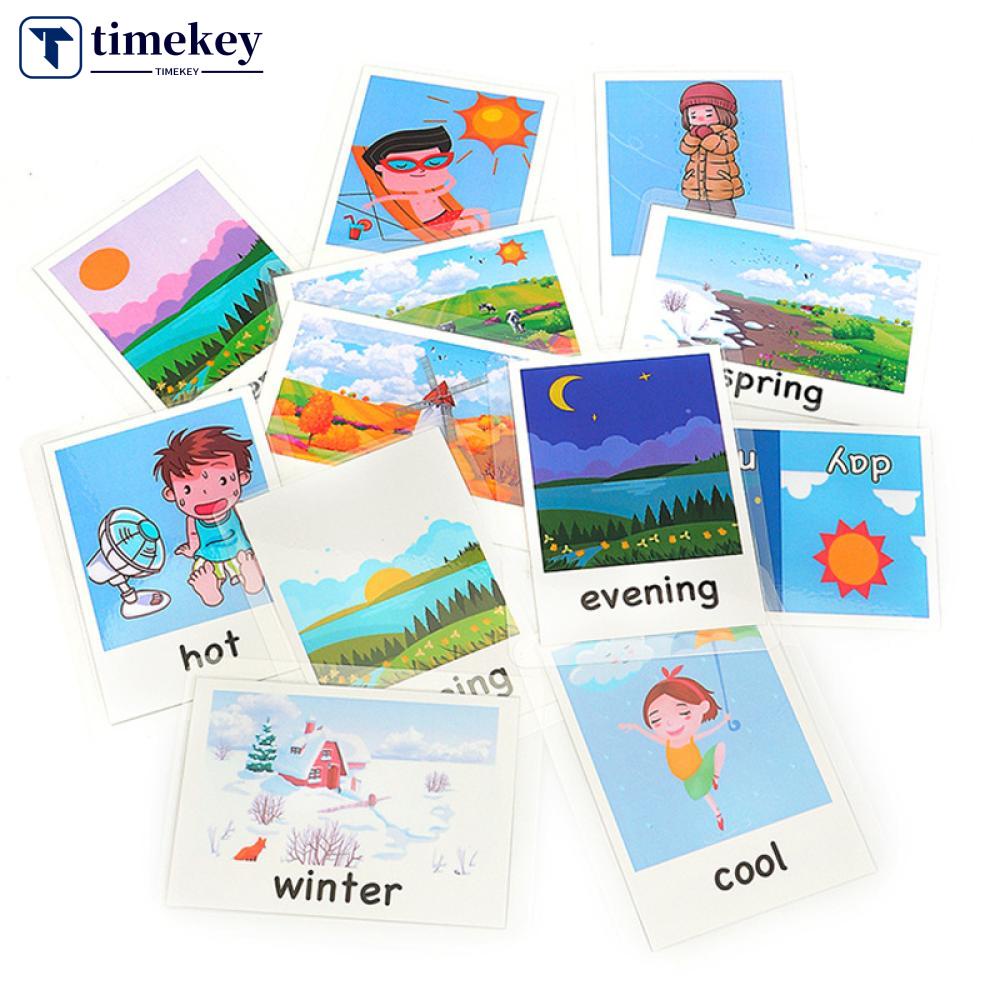 Timekey 12pcsset Kartu Memori Flashcard Motif Binatang Untuk Edukasi Anak C1Z7