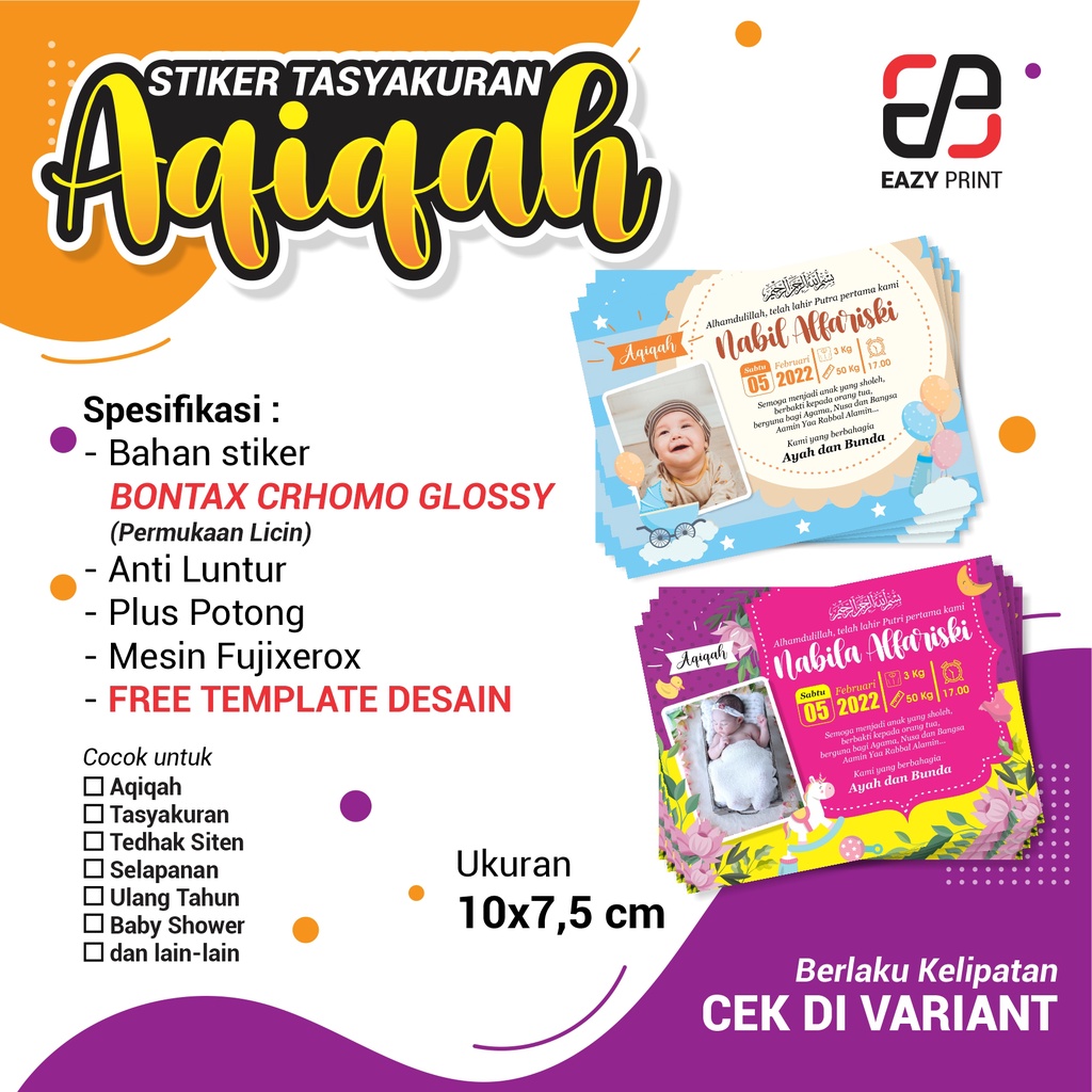 

STIKER AQIQAH STIKER SELAPAN STIKER TASYAKURAN MURAH MERIAH