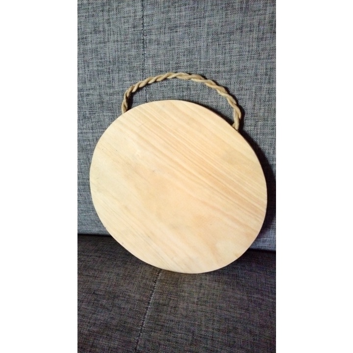 Talenan kayu talenan tali talenan gantung Wooden Cutting Board Talenan Kayu Pinus Tali Model BULAT