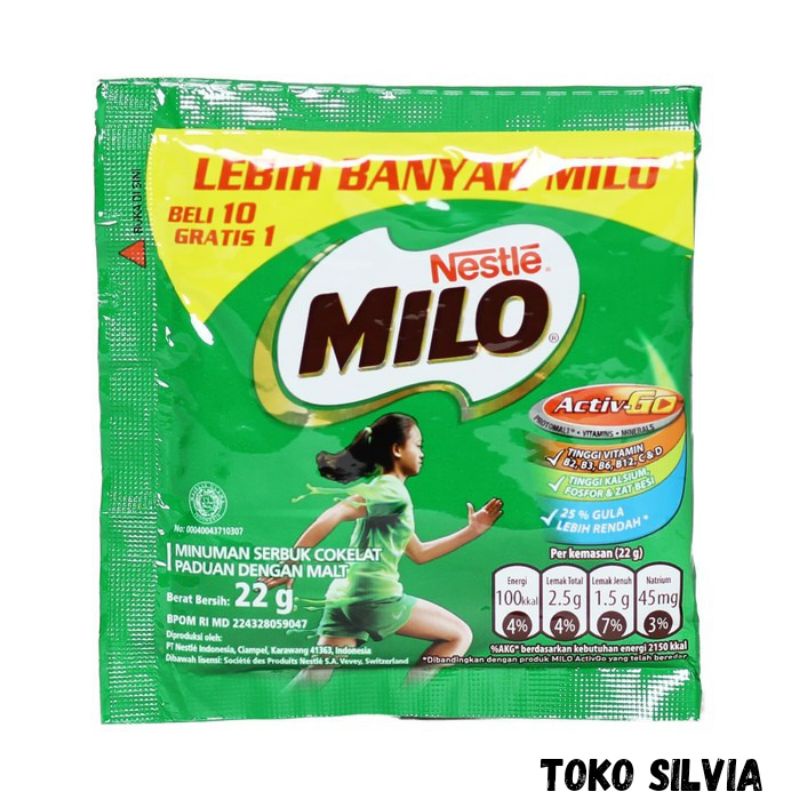 

Susu bubuk MILO ACTIV-GO sachet 22gr - 1 Renceng (10 sachet)