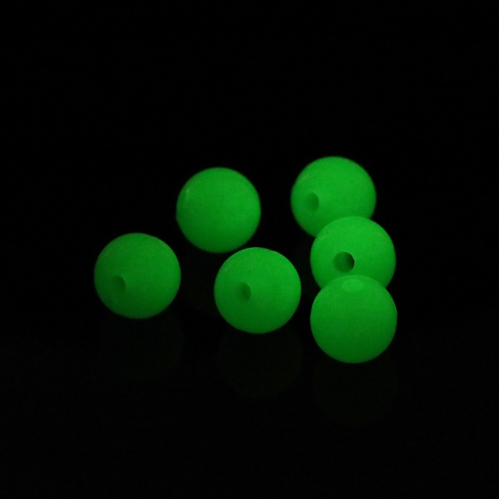 6 / 8mm Manik-Manik Bulat Luminous Bahan Akrilik Untuk Membuat Perhiasan DIY