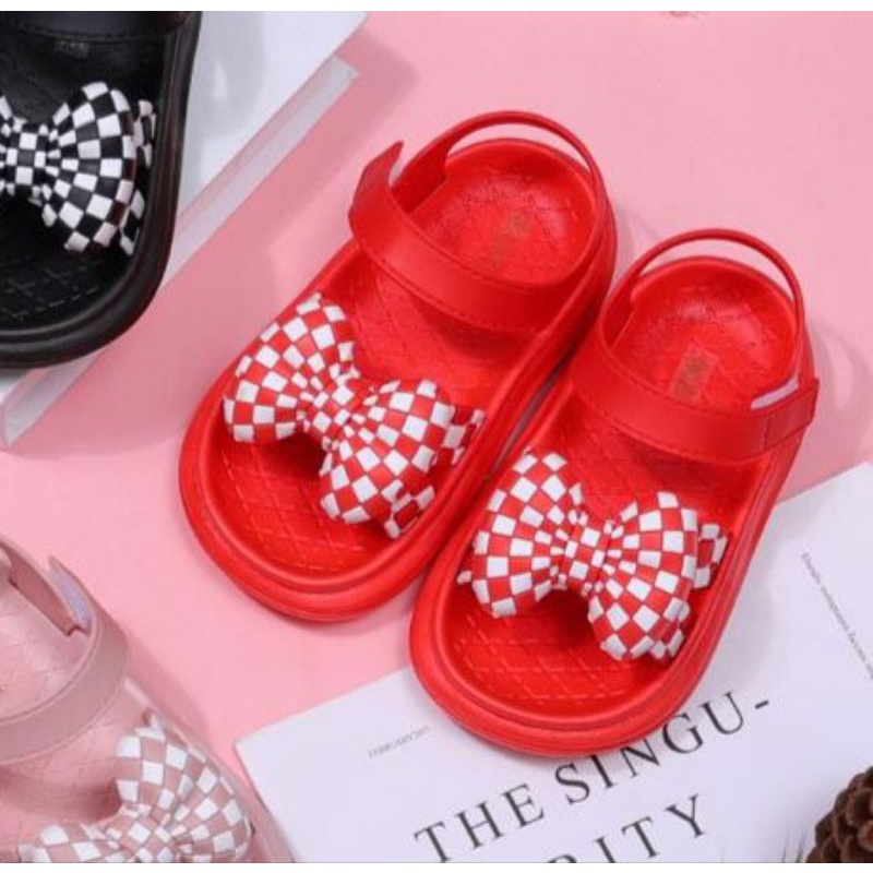 Sepatu Sandal anak Perempuan Terbaru,Sandal gunung anak pariasi pita cantik Sandal tali belakang valcro terbaru Kekinian nyaman