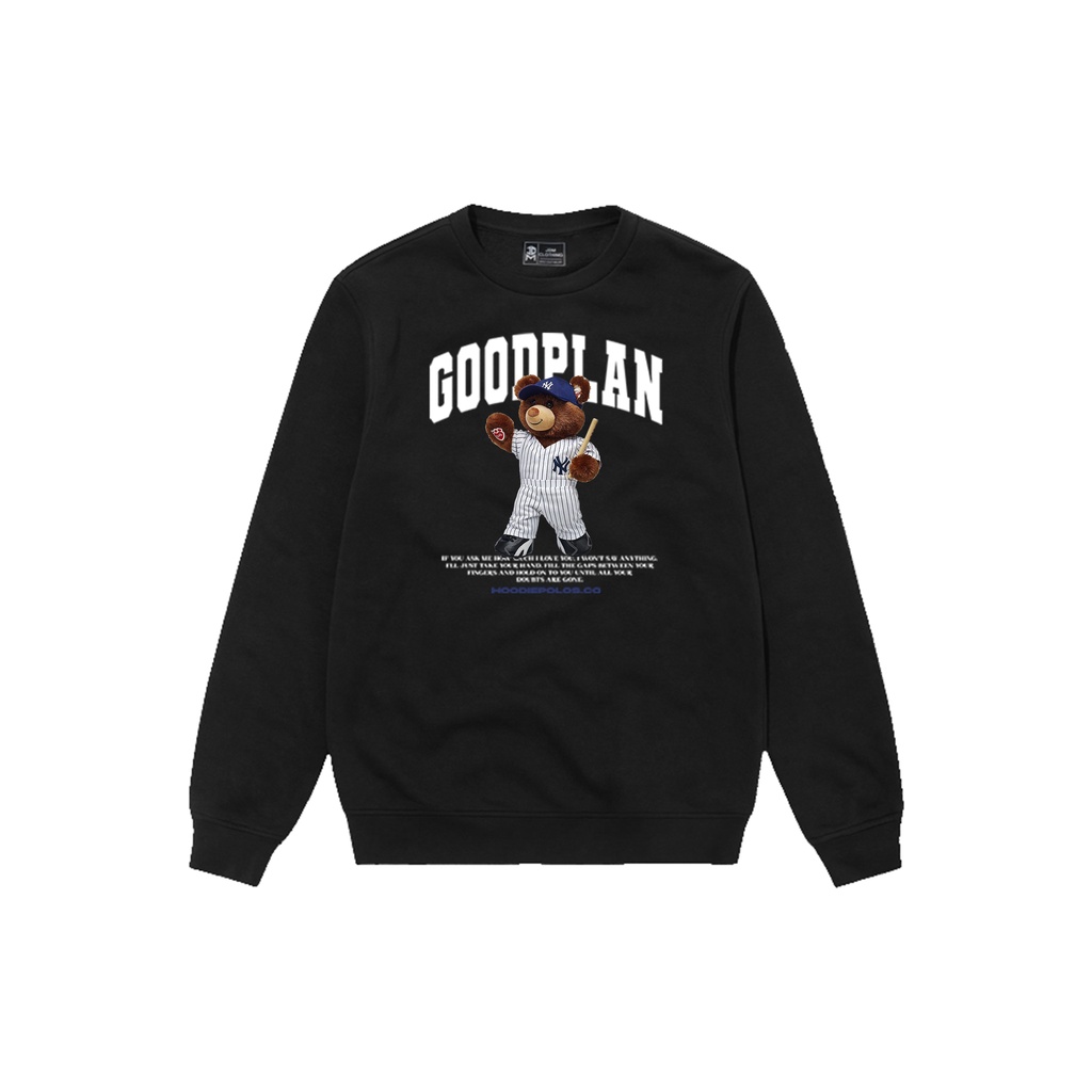 Crewneck Black Motif Simpel Pria dan Wanita Premium Quality-Crewneck Goodplan