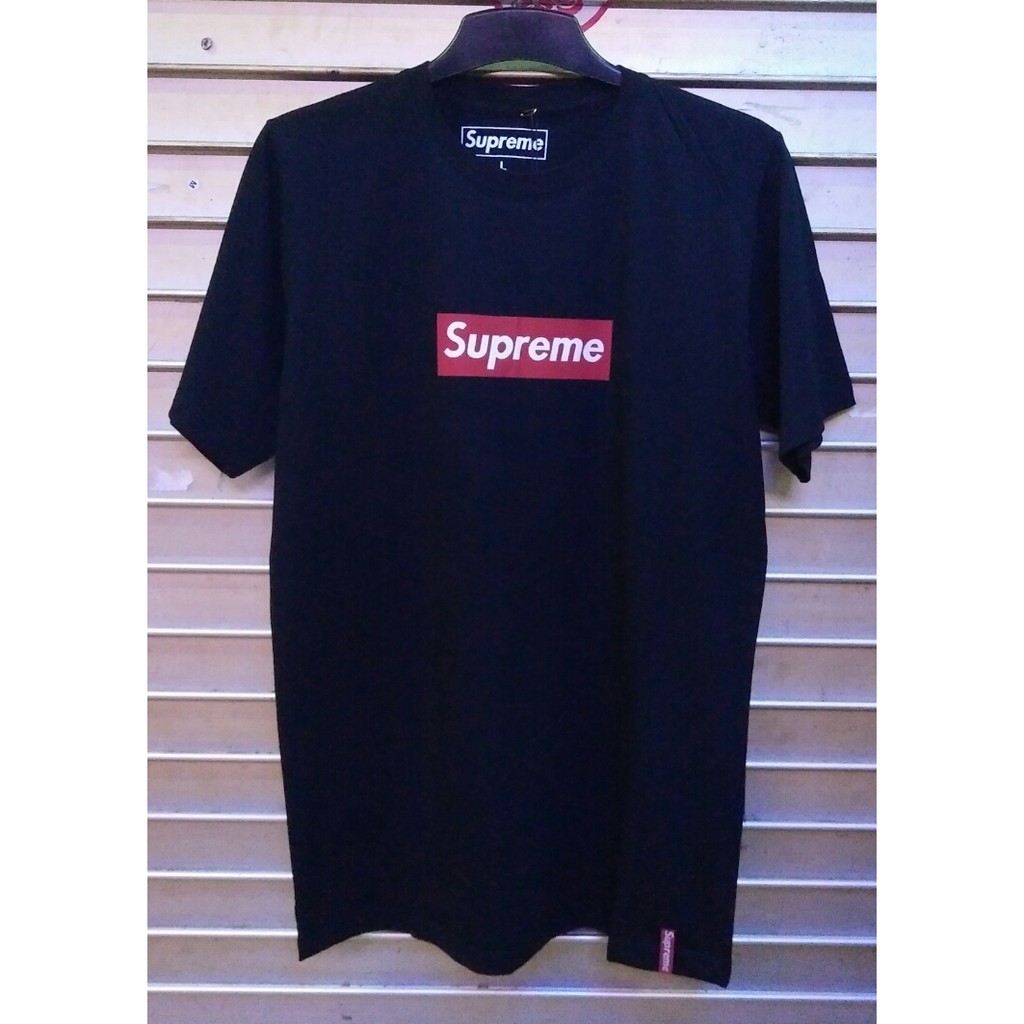 Kaos Supreme hitam cotton combed / tshirt pria supreme / baju atasan supreme