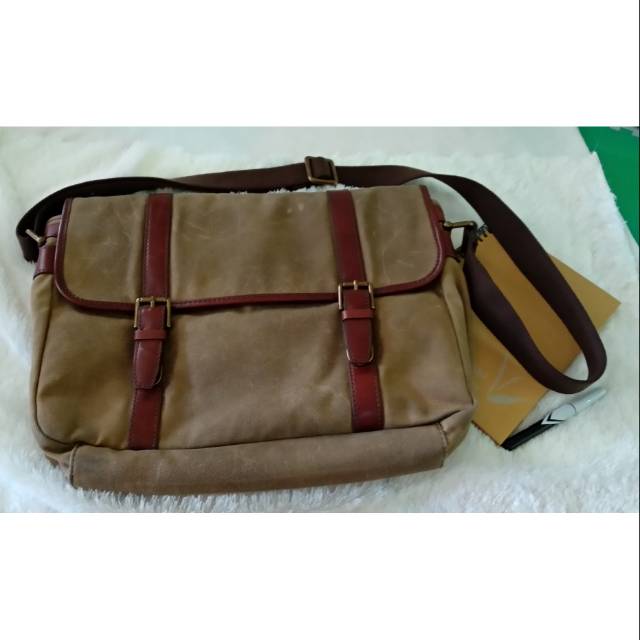 (ORI-preloved) Fossil Men's Bag - Estate EW Messenger Khaki