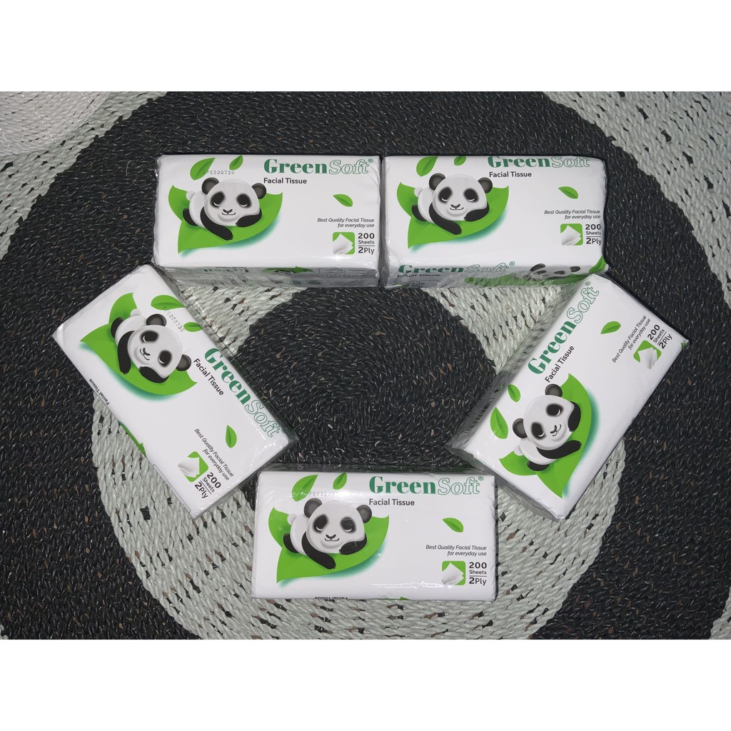 Green Soft Facial Tissue 200's 2 Ply Tisue Wajah Facial Tisue Green - Tisu Grosir Ecer Murah