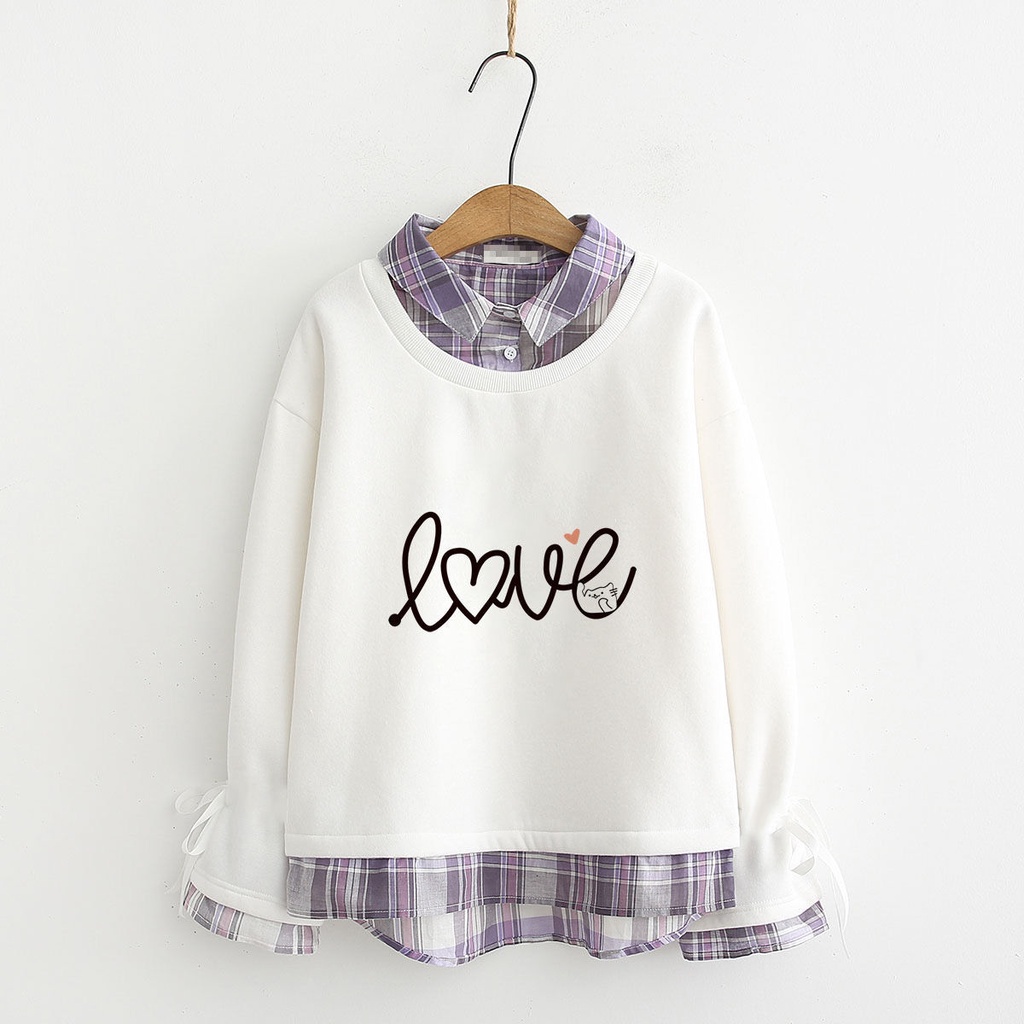 This year's most popular shirt collar Plush sweater for female high school students in early autumn