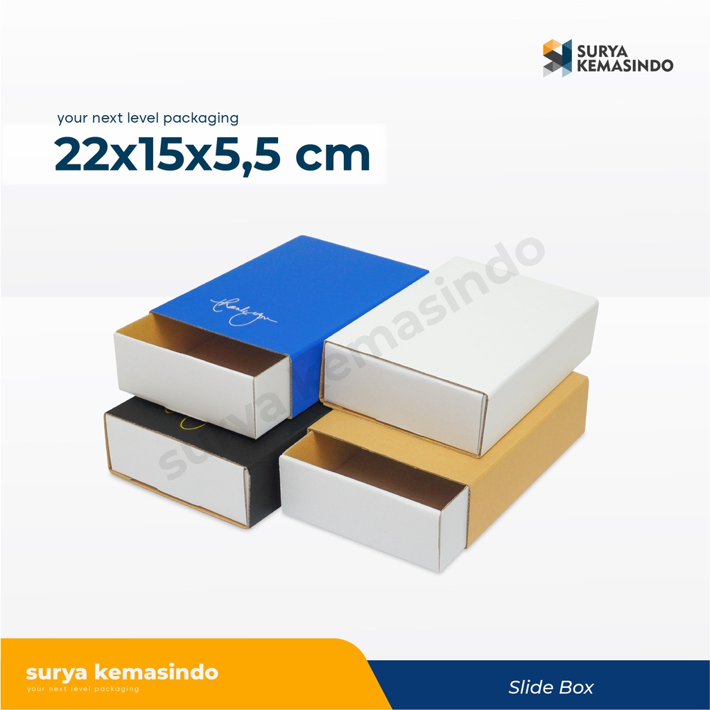 

Slide Box 22x15x5 cm Kardus/polos/Box/Karton/hampers/hijab