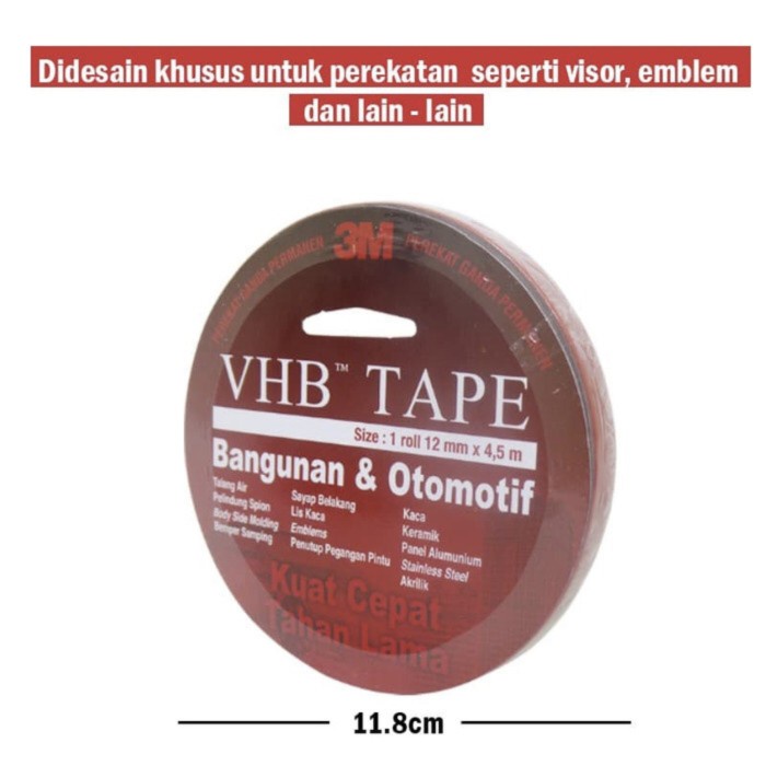 

PEREKAT-PENGIKAT- DOUBLETAPE VHB TAPE 3M 12MM (KECIL) ORI 100% -PENGIKAT-PEREKAT.