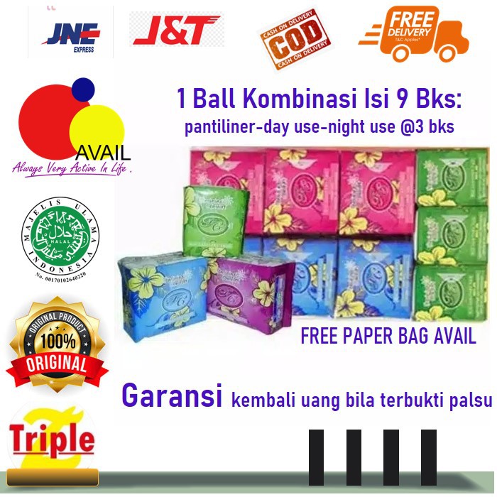 Avail Pembalut Pantiliner Herbal Paket Kombinasi