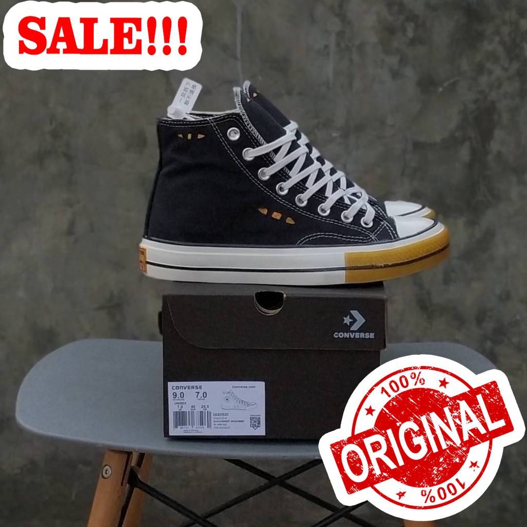 SEPATU CONVERSE 70S HI DR WOO BLACK SUNSET GOLD EGRET ORIGINAL 37-44